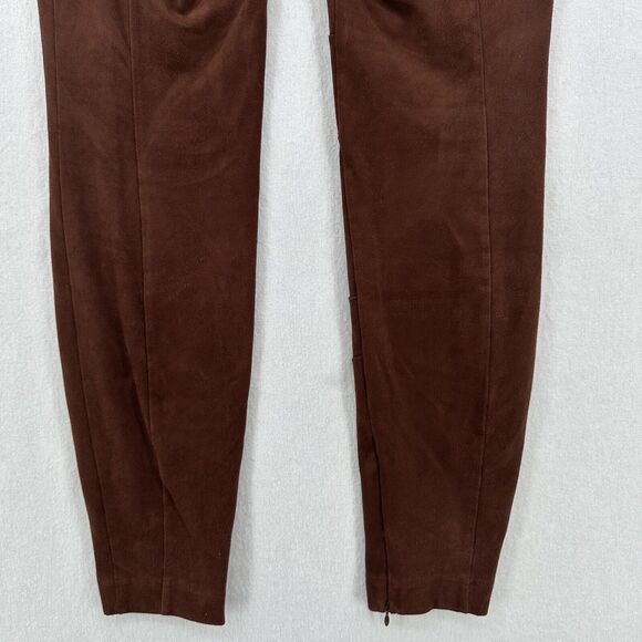 Sundance Pants Womens 8 Faux Suede Brown Legging Skinny Moto Zip Hem Academia - Picture 6 of 14
